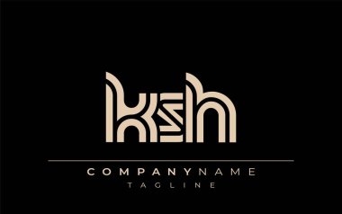 KSH Yaratıcı Eşsiz Modern Harf Logosu Tasarımı. Benzersiz bir harf dizaynına sahip stilize logo, soyut minimalist estetik ve modern cazibe sunar.