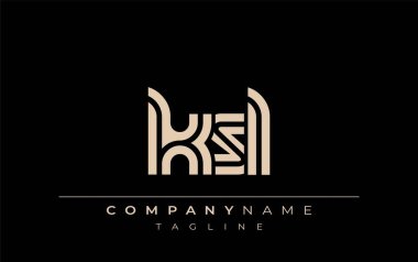 KSL Yaratıcı Eşsiz Modern Harf Logosu Tasarımı. Benzersiz bir harf dizaynına sahip stilize logo, soyut minimalist estetik ve modern cazibe sunar.