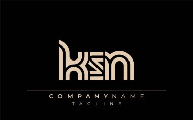 KSN Yaratıcı Eşsiz Modern Harf Logosu Tasarımı. Benzersiz bir harf dizaynına sahip stilize logo, soyut minimalist estetik ve modern cazibe sunar.
