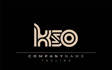 KSO Yaratıcı Eşsiz Modern Harf Logosu Tasarımı. Benzersiz bir harf dizaynına sahip stilize logo, soyut minimalist estetik ve modern cazibe sunar.