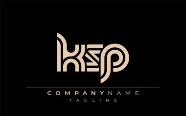 KSP Yaratıcı Eşsiz Modern Harf Logosu Tasarımı. Benzersiz bir harf dizaynına sahip stilize logo, soyut minimalist estetik ve modern cazibe sunar.