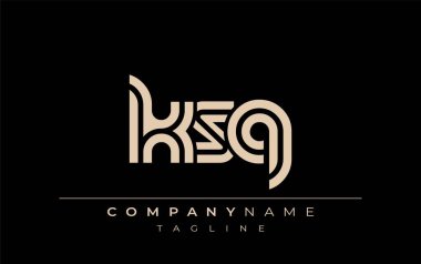 KSQ Yaratıcı Eşsiz Modern Harf Logosu Tasarımı. Benzersiz bir harf dizaynına sahip stilize logo, soyut minimalist estetik ve modern cazibe sunar.
