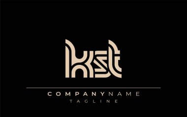 KST Yaratıcı Eşsiz Modern Harf Logosu Tasarımı. Benzersiz bir harf dizaynına sahip stilize logo, soyut minimalist estetik ve modern cazibe sunar.