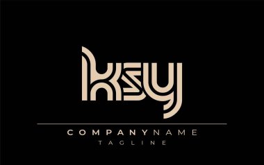 KSY Yaratıcı Eşsiz Modern Harf Logosu Tasarımı. Benzersiz bir harf dizaynına sahip stilize logo, soyut minimalist estetik ve modern cazibe sunar.