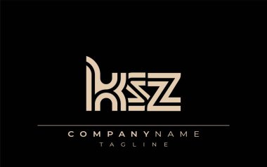 KSZ Yaratıcı Eşsiz Modern Harf Logosu Tasarımı. Benzersiz bir harf dizaynına sahip stilize logo, soyut minimalist estetik ve modern cazibe sunar.