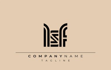 LSF Yaratıcı Eşsiz Modern Harf Logosu Tasarımı. Benzersiz bir harf dizaynına sahip stilize logo, soyut minimalist estetik ve modern cazibe sunar.