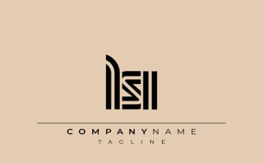 LSI Yaratıcı Eşsiz Modern Harf Logosu Tasarımı. Benzersiz bir harf dizaynına sahip stilize logo, soyut minimalist estetik ve modern cazibe sunar.