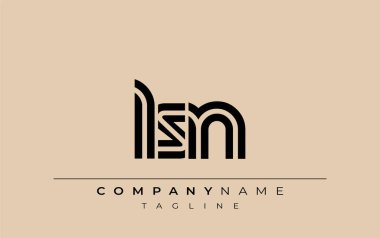 LSN Yaratıcı Eşsiz Modern Harf Logosu Tasarımı. Benzersiz bir harf dizaynına sahip stilize logo, soyut minimalist estetik ve modern cazibe sunar.