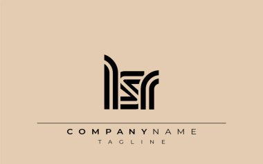 LSR Yaratıcı Eşsiz Modern Harf Logosu Tasarımı. Benzersiz bir harf dizaynına sahip stilize logo, soyut minimalist estetik ve modern cazibe sunar.
