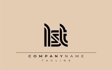 LST Yaratıcı Eşsiz Modern Harf Logosu Tasarımı. Benzersiz bir harf dizaynına sahip stilize logo, soyut minimalist estetik ve modern cazibe sunar.