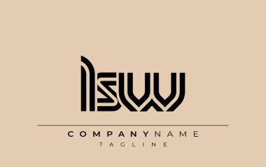 LSW Yaratıcı Eşsiz Modern Harf Logosu Tasarımı. Benzersiz bir harf dizaynına sahip stilize logo, soyut minimalist estetik ve modern cazibe sunar.