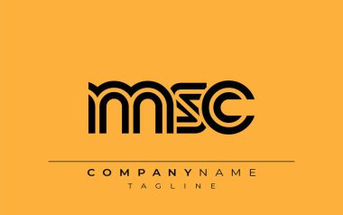 MSC Yaratıcı Eşsiz Modern Harf Logosu Tasarımı. Benzersiz bir harf dizaynına sahip stilize logo, soyut minimalist estetik ve modern cazibe sunar.