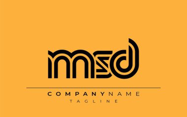 MSD Yaratıcı Eşsiz Modern Harf Logosu Tasarımı. Benzersiz bir harf dizaynına sahip stilize logo, soyut minimalist estetik ve modern cazibe sunar.