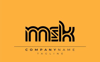 MSK Yaratıcı Eşsiz Modern Harf Logosu Tasarımı. Benzersiz bir harf dizaynına sahip stilize logo, soyut minimalist estetik ve modern cazibe sunar.