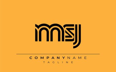MSJ Yaratıcı Eşsiz Modern Harf Logosu Tasarımı. Benzersiz bir harf dizaynına sahip stilize logo, soyut minimalist estetik ve modern cazibe sunar.