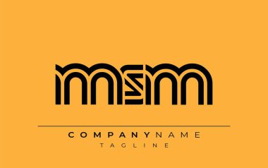 MSM Yaratıcı Eşsiz Modern Harf Logosu Tasarımı. Benzersiz bir harf dizaynına sahip stilize logo, soyut minimalist estetik ve modern cazibe sunar.