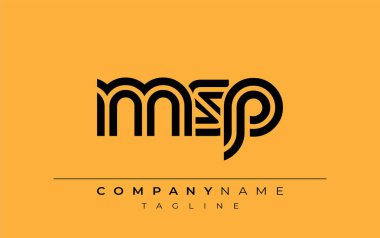 MSP Yaratıcı Eşsiz Modern Harf Logosu Tasarımı. Benzersiz bir harf dizaynına sahip stilize logo, soyut minimalist estetik ve modern cazibe sunar.