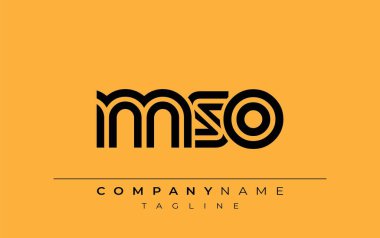 MSO Yaratıcı Eşsiz Modern Harf Logosu Tasarımı. Benzersiz bir harf dizaynına sahip stilize logo, soyut minimalist estetik ve modern cazibe sunar.