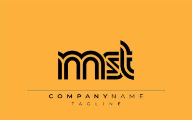 MST Yaratıcı Eşsiz Modern Harf Logosu Tasarımı. Benzersiz bir harf dizaynına sahip stilize logo, soyut minimalist estetik ve modern cazibe sunar.