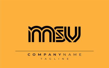 MSV Yaratıcı Eşsiz Modern Harf Logosu Tasarımı. Benzersiz bir harf dizaynına sahip stilize logo, soyut minimalist estetik ve modern cazibe sunar.