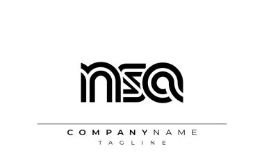 NSA Yaratıcı Eşsiz Modern Harf Logosu Tasarımı. Benzersiz bir harf dizaynına sahip stilize logo, soyut minimalist estetik ve modern cazibe sunar.