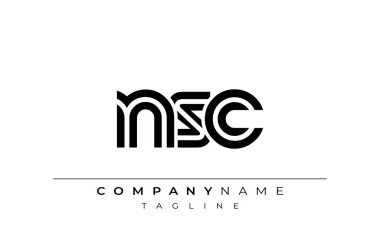 NSC Yaratıcı Eşsiz Modern Harf Logosu Tasarımı. Benzersiz bir harf dizaynına sahip stilize logo, soyut minimalist estetik ve modern cazibe sunar.