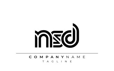 NSD Yaratıcı Eşsiz Modern Harf Logosu Tasarımı. Benzersiz bir harf dizaynına sahip stilize logo, soyut minimalist estetik ve modern cazibe sunar.
