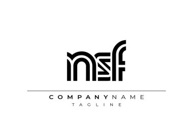 NSF Yaratıcı Eşsiz Modern Harf Logosu Tasarımı. Benzersiz bir harf dizaynına sahip stilize logo, soyut minimalist estetik ve modern cazibe sunar.