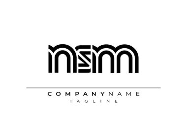 NSM Yaratıcı Eşsiz Modern Harf Logosu Tasarımı. Benzersiz bir harf dizaynına sahip stilize logo, soyut minimalist estetik ve modern cazibe sunar.