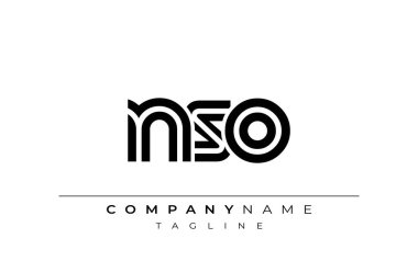 NSO Yaratıcı Eşsiz Modern Harf Logosu Tasarımı. Benzersiz bir harf dizaynına sahip stilize logo, soyut minimalist estetik ve modern cazibe sunar.
