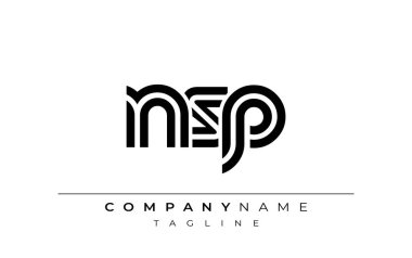 NSP Yaratıcı Eşsiz Modern Harf Logosu Tasarımı. Benzersiz bir harf dizaynına sahip stilize logo, soyut minimalist estetik ve modern cazibe sunar.