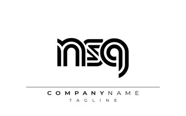 NSQ Yaratıcı Eşsiz Modern Harf Logosu Tasarımı. Benzersiz bir harf dizaynına sahip stilize logo, soyut minimalist estetik ve modern cazibe sunar.