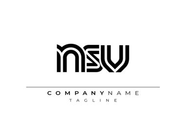 NSV Yaratıcı Eşsiz Modern Harf Logosu Tasarımı. Benzersiz bir harf dizaynına sahip stilize logo, soyut minimalist estetik ve modern cazibe sunar.