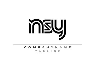 NSY Yaratıcı Eşsiz Modern Harf Logosu Tasarımı. Benzersiz bir harf dizaynına sahip stilize logo, soyut minimalist estetik ve modern cazibe sunar.