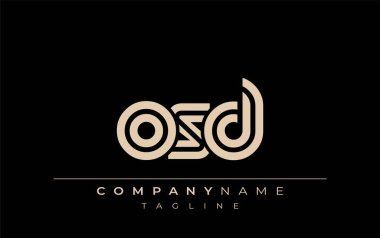 OSD Yaratıcı Eşsiz Modern Harf Logosu Tasarımı. Benzersiz bir harf dizaynına sahip stilize logo, soyut minimalist estetik ve modern cazibe sunar.