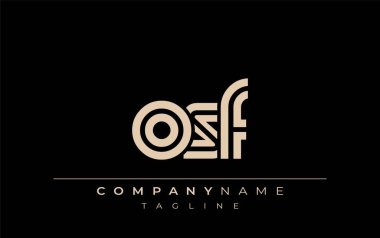OSF Yaratıcı Eşsiz Modern Harf Logosu Tasarımı. Benzersiz bir harf dizaynına sahip stilize logo, soyut minimalist estetik ve modern cazibe sunar.