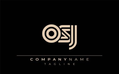 OSJ Yaratıcı Eşsiz Modern Harf Logosu Tasarımı. Benzersiz bir harf dizaynına sahip stilize logo, soyut minimalist estetik ve modern cazibe sunar.