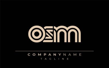 OSM Yaratıcı Eşsiz Modern Harf Logosu Tasarımı. Benzersiz bir harf dizaynına sahip stilize logo, soyut minimalist estetik ve modern cazibe sunar.