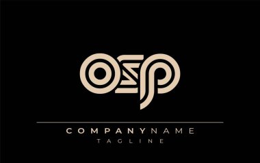 OSP Yaratıcı Eşsiz Modern Harf Logosu Tasarımı. Benzersiz bir harf dizaynına sahip stilize logo, soyut minimalist estetik ve modern cazibe sunar.