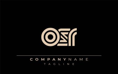 OSR Yaratıcı Eşsiz Modern Harf Logosu Tasarımı. Benzersiz bir harf dizaynına sahip stilize logo, soyut minimalist estetik ve modern cazibe sunar.