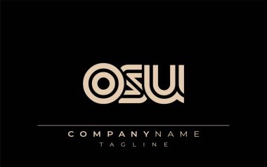 OSU Yaratıcı Eşsiz Modern Harf Logosu Tasarımı. Benzersiz bir harf dizaynına sahip stilize logo, soyut minimalist estetik ve modern cazibe sunar.