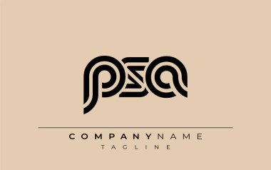 PSA Yaratıcı Eşsiz Modern Harf Logosu Tasarımı. Benzersiz bir harf dizaynına sahip stilize logo, soyut minimalist estetik ve modern cazibe sunar.
