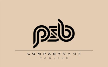 PSB Yaratıcı Eşsiz Modern Harf Logosu Tasarımı. Benzersiz bir harf dizaynına sahip stilize logo, soyut minimalist estetik ve modern cazibe sunar.