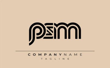 PSM Yaratıcı Eşsiz Modern Harf Logosu Tasarımı. Benzersiz bir harf dizaynına sahip stilize logo, soyut minimalist estetik ve modern cazibe sunar.