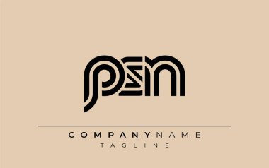 PSN Yaratıcı Eşsiz Modern Harf Logosu Tasarımı. Benzersiz bir harf dizaynına sahip stilize logo, soyut minimalist estetik ve modern cazibe sunar.