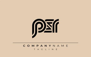 PSR Yaratıcı Eşsiz Modern Harf Logosu Tasarımı. Benzersiz bir harf dizaynına sahip stilize logo, soyut minimalist estetik ve modern cazibe sunar.