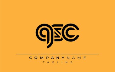 QSC Yaratıcı Eşsiz Modern Harf Logosu Tasarımı. Benzersiz bir harf dizaynına sahip stilize logo, soyut minimalist estetik ve modern cazibe sunar.