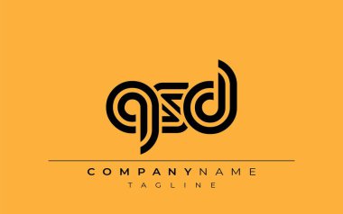 QSD Yaratıcı Eşsiz Modern Harf Logosu Tasarımı. Benzersiz bir harf dizaynına sahip stilize logo, soyut minimalist estetik ve modern cazibe sunar.