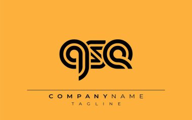 QSE Yaratıcı Eşsiz Modern Harf Logosu Tasarımı. Benzersiz bir harf dizaynına sahip stilize logo, soyut minimalist estetik ve modern cazibe sunar.