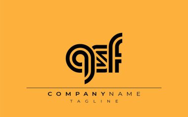 QSF Yaratıcı Eşsiz Modern Harf Logosu Tasarımı. Benzersiz bir harf dizaynına sahip stilize logo, soyut minimalist estetik ve modern cazibe sunar.